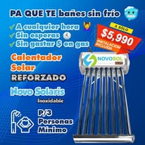 Calentador solar Novo Solaris con tinaco y bomba